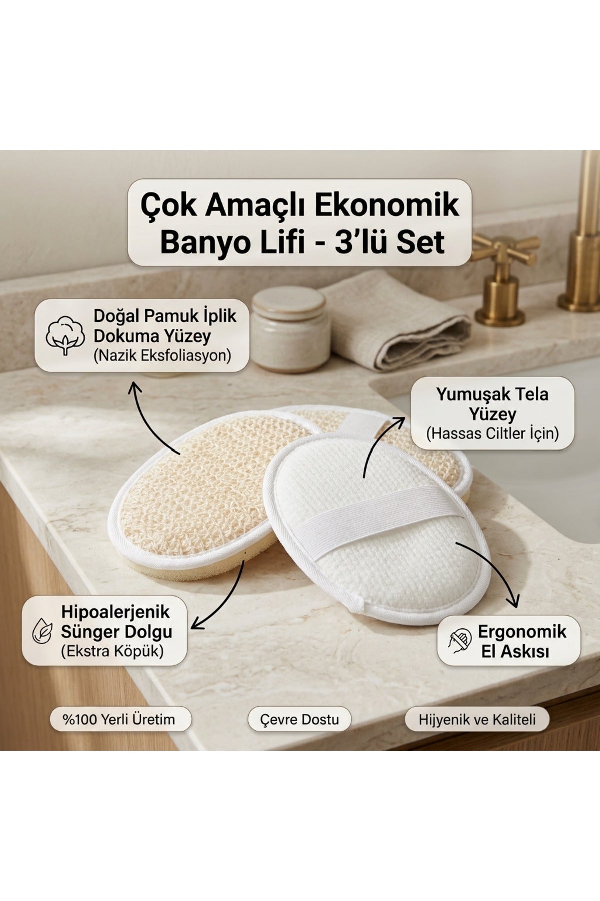 Banyo Lifi Peeling Lifi %100 Pamuk