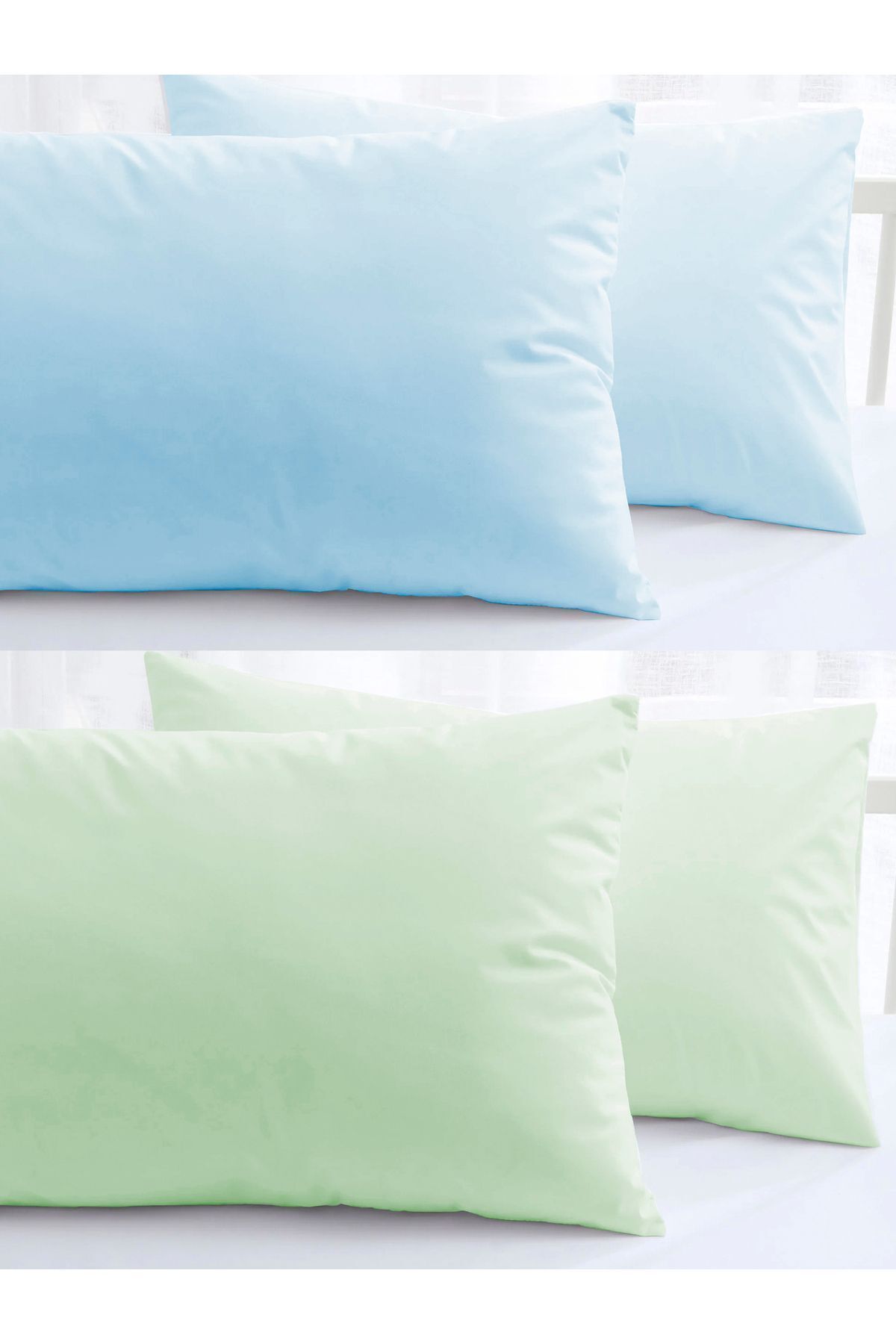 8 Adet Pamuklu Yastık Kılıfı 50x70cm | 4 Farklı Renk 8'li Set | Pamuklu Fermuarlı Yastık Kılıfı