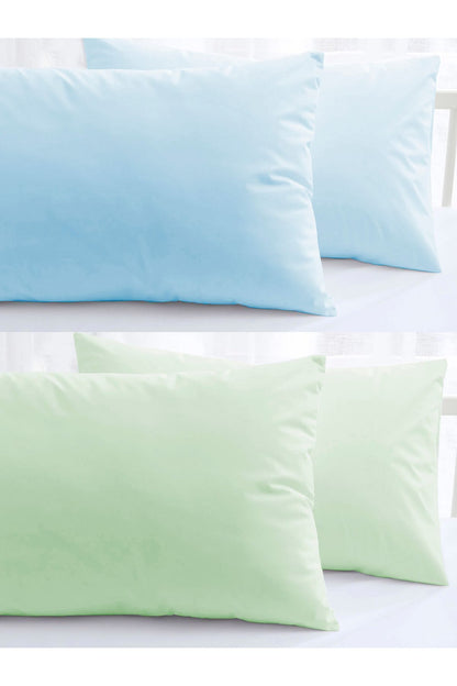 8 Adet Pamuklu Yastık Kılıfı 50x70cm | 4 Farklı Renk 8'li Set | Pamuklu Fermuarlı Yastık Kılıfı